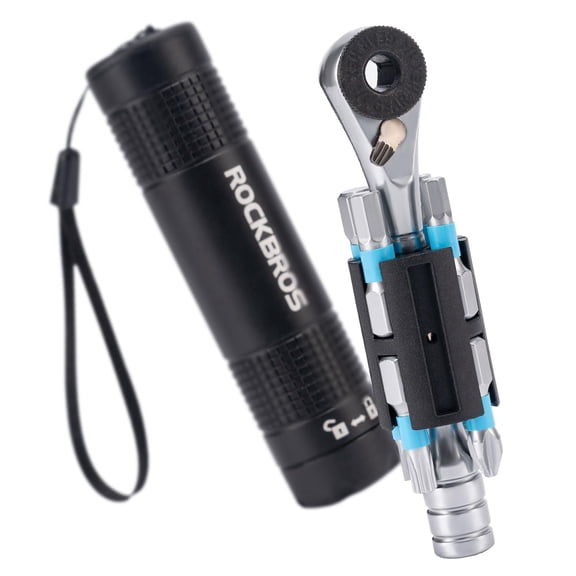 ROCKBROS Bike Repair Tool Kit, Portable 8 Bits Bicycle Ratchet Tool Set with S2 Alloy 1/4" Drive Ratchet Handle for Road & MTB Cycling
