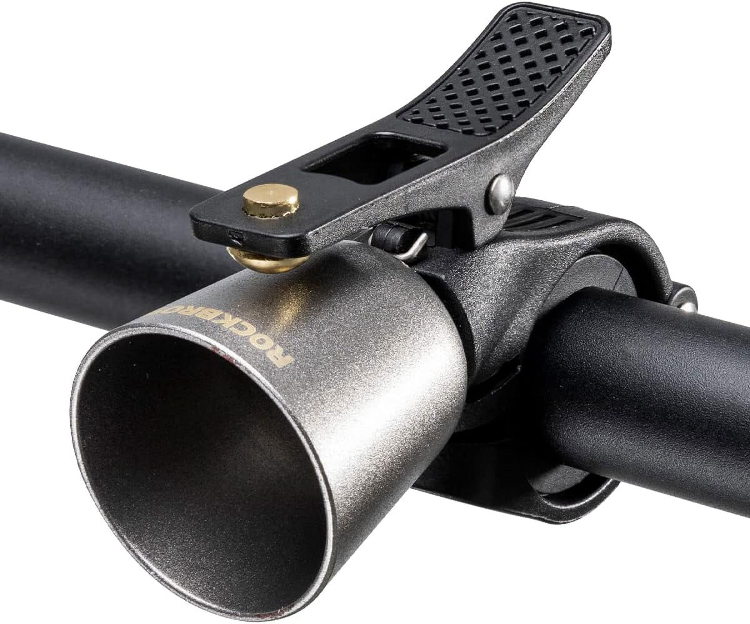 ROCKBROS Bike Bell For Adults 180 Degrees Adjustable Dual-Hammer Bicycle Bell - Loud Brass Ring, Universal Strap-On Mount For Road/Mountain/EBikes, Mini & Stylish Design