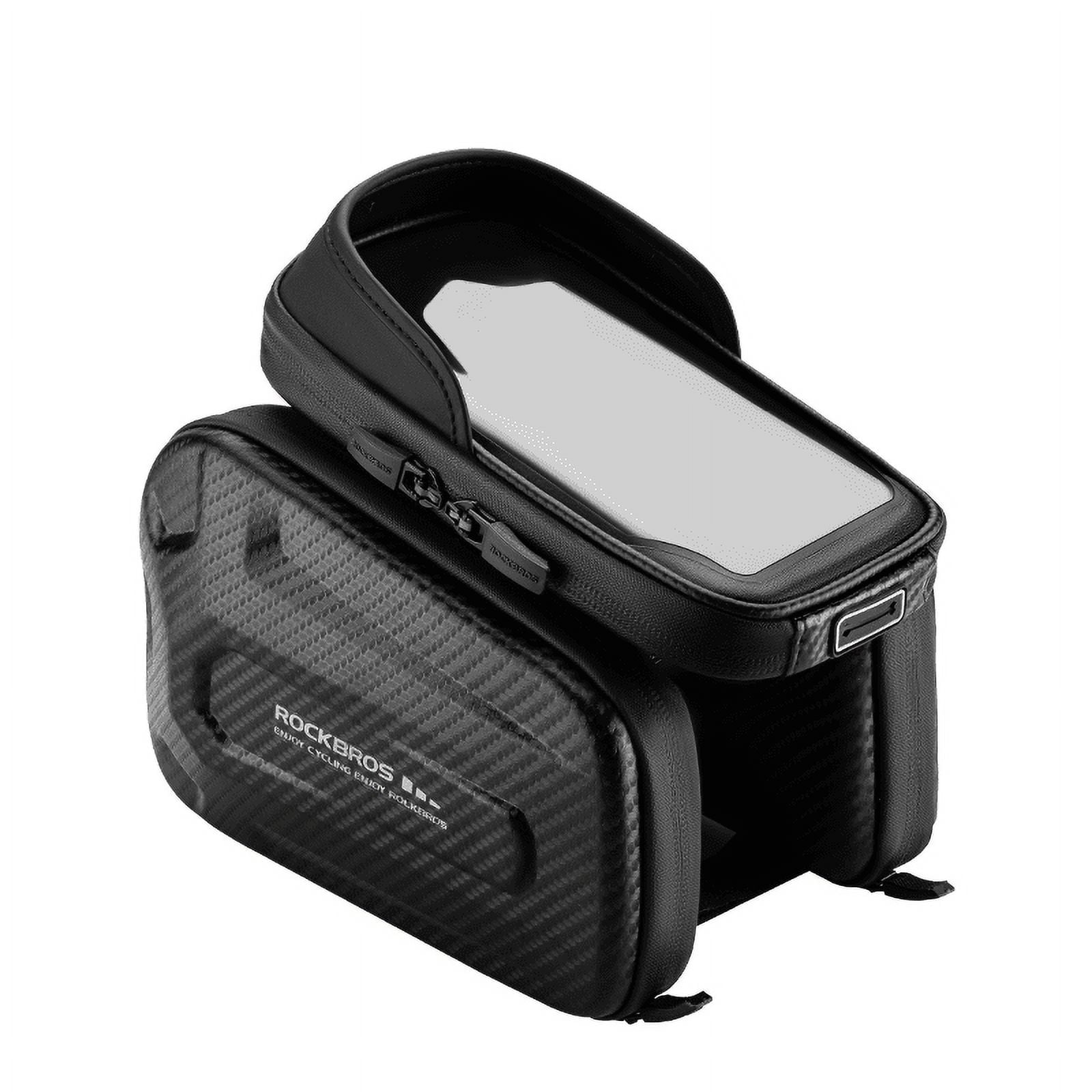 ROCKBROS Bike Frame Tube Bag 1.3L Hard Shell Touch Screen Phone Holder ...