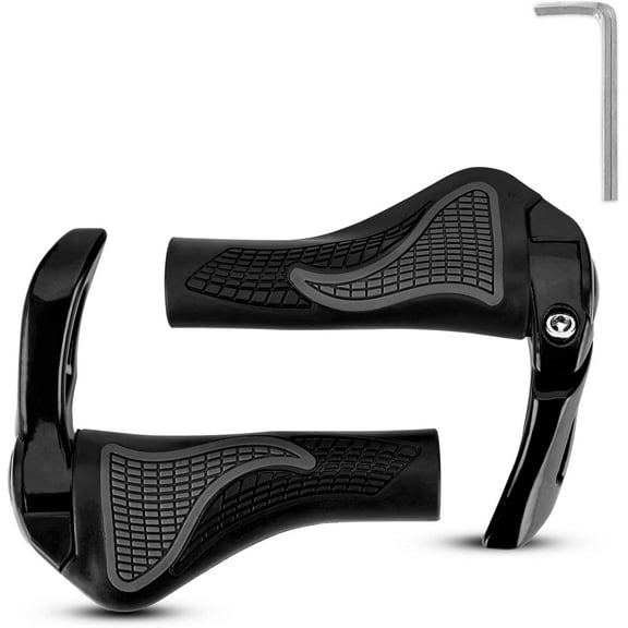 ROCKBROS Bike Grips Single Lock-on Bicycle Handle Bar Ergonomics Non-Slip Mountain Bike Handlebar Comfortable & Shock Absorption Rubber Grips for BMX, MTB, Beach Cruiser, Scooter