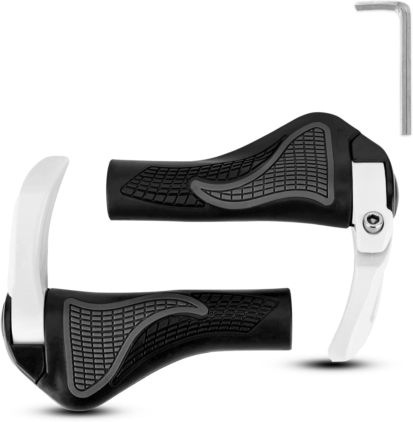 Draco Ergonomic Lock-On Bike Grips - Non-Slip Mountain Bike Handlebar Grips With End Plugs