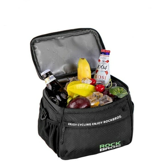 ROCKBROS Bike Handlebar Cooler Bag Insulated Leakproof 6 Can Sholder Bag Porable