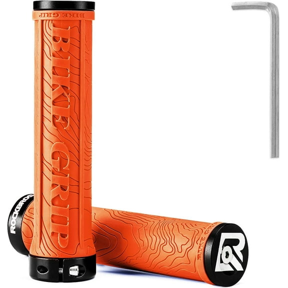 ROCKBROS Bike Handlebar Grips Double Lock-on Ergonomic Non-Slip Rubber Hand Grip for MTB BMX Mountain Bike Scooter