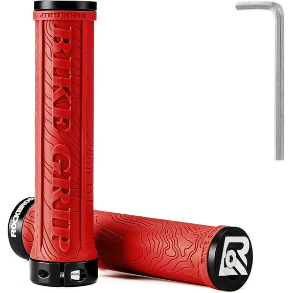 ROCKBROS Bike Handlebar Grips Double Lock-on Ergonomic Non-Slip Rubber Hand Grip for MTB BMX Mountain Bike Scooter