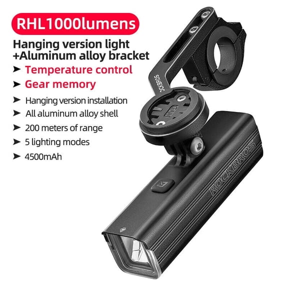 ROCKBROS Bike Headlight & Speedometer Set, USB Rechargeable LED Front Light, Wireless Bike Computer with ANT+ Sensor