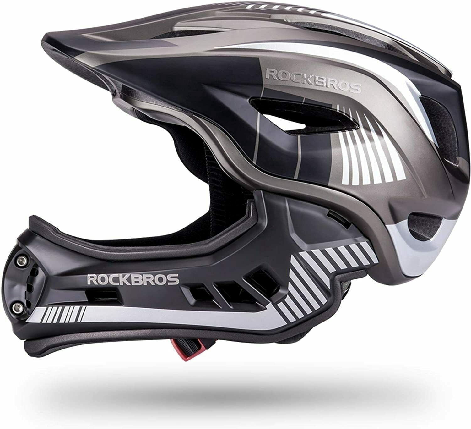 ROCKBROS Kids Full Face Bike Helmet, Fits 53-58cm, for Boys Girls Ages 6-12, Multi-Sport Adjustable Helmet for BMX, Scooter, Cycling