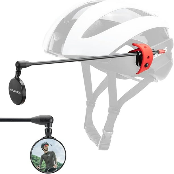 ROCKBROS Bike Helmet Mirror Convex Mirror Aluminum Alloy Moldable Frame Detachable Fixing Way Cycling Mirror Fit 90 Bicycle Helmet Lightweight Bike Accessories Walmart Business Supplies