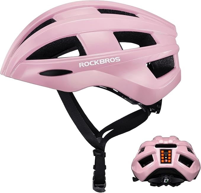 ROCKBROS Bike Helmet With Taillight,Integrally Molded Safety EPS+PC Black,Suitable for Cycling and Skating