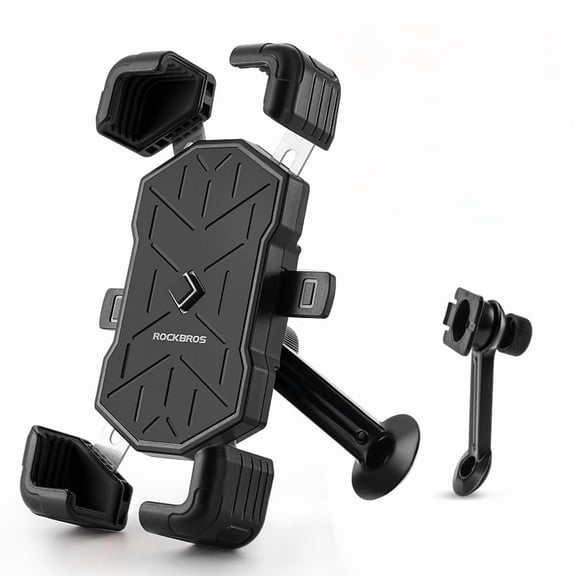 ROCKBROS Bike Phone Holder,Bicycle Phone Mount,360°Rotation adjustable 4.5"-7.2" cellphone adjustable holder,Handlebar/Rearview Mirror Phone Holder