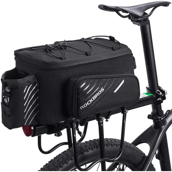 ROCKBROS Bike Rack Bag Bicycle Bag Trunk Rear Rack Bag Bike Panniers Bike Accessories Basket Storage Luggage Saddle Shoulder Bag 13L for E bike, Bicycle With Rain Cover Biking Accessories Gear