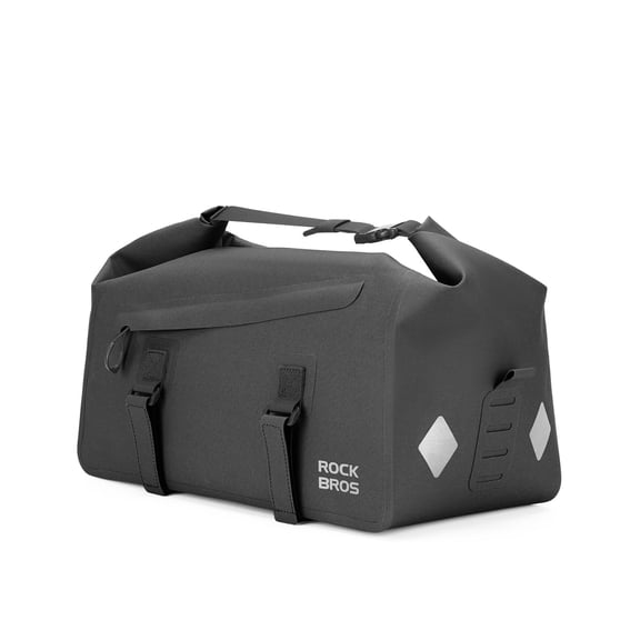 ROCKBROS Bike Rack Bag Watertight Fully Waterproof Bag Quick Release Expandable Capacity Rear Seat Rack Bag with Adjustable Velcro Strap
