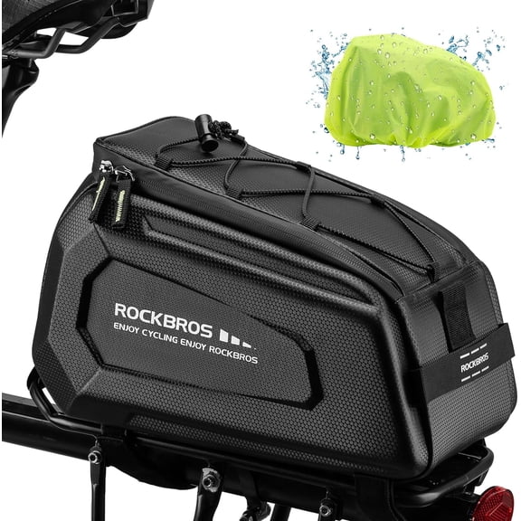 ROCKBROS Bike Rack Bags 9L Hard Shell Bicycle Rear Rack Bag Large Pannier for Bicycle Rear Rack Bags Bike Rear Seat Bag Bike Trunk Bag Ebike Battery Bag Bike Saddle Bag