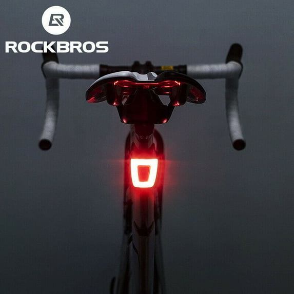ROCKBROS Bike Tail Light Rear Light USB Rechargeable Waterproof Night Warn Hemlet Taillight