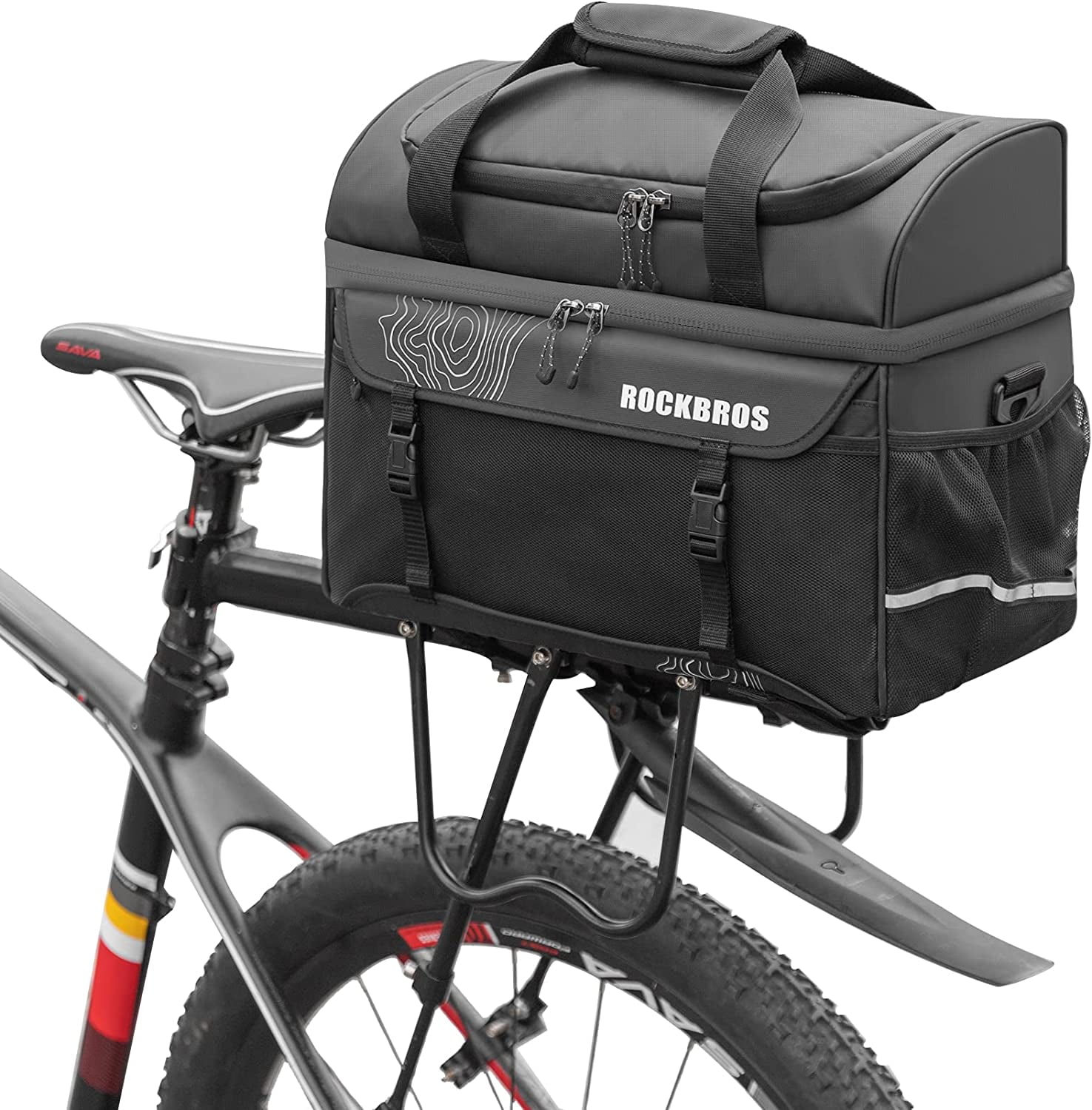 ROCKBROS Bike Trunk Cooler Bag Bicycle Rack Rear Seat Carrier Bag Insulated Bike Panniers for Bicycle Commuter Shoulder Bag 11L Storage Luggage Bags Walmart