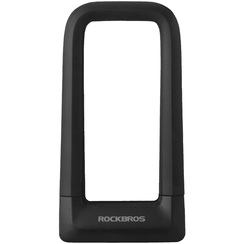 ROCKBROS U Bicycle Locks,Black Silicone Rubber,Key Lock - 22.5mm Thick Steel with 1.2M Cable