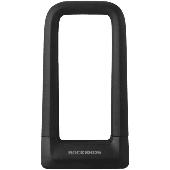 ROCKBROS U Bicycle Locks,Black Silicone Rubber,Key Lock - 22.5mm Thick Steel with 1.2M Cable