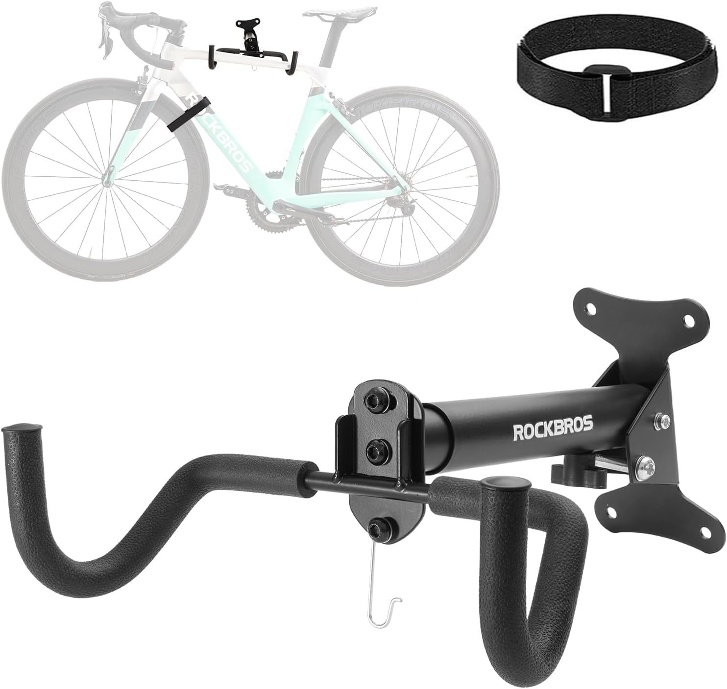 ROCKBROS Bike Wall Mount Sturdy Storage Hook,Garage Horizontal Bicycle Storage Rack for Mountain Bike MTB Road Bike