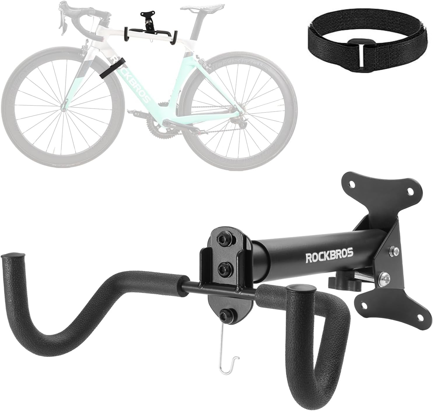 ROCKBROS Bike Wall Mount Sturdy Bike Rack Garage Horizontal Bicycle Storage Rack for Bicycles Mountain Road Hybrid and Lady s Bike 1pack