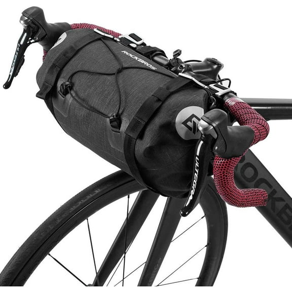 ROCKBROS Bikepacking Bike Handlebar Bag 7L-14L Waterproof Large Dry Pack Bicycle Front Bag Roll for MTB Mountain Road Drop-bar Bikes Bar