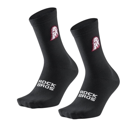 ROCKBROS Black Cycling Socks for Men Women - Breathable Comfortable Durable Stylish Athletic Biking Socks