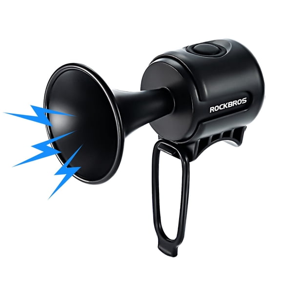 ROCKBROS Cycling E-horn Alarm 120dB Electric Horn Bike Bell Waterproof CR2032 Battery Handlebar Rings for Safe Riding