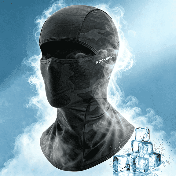 ROCKBROS Lightweight Balaclava Face Mask for Men Women, Cooling Hunting Facemask, for Motorcycle Cycling Hiking Outdoor Black