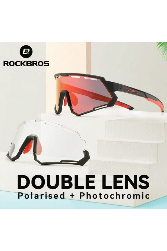 Cycling Glasses with Interchangeable Polarized Photochromic Lenses Sport Sunglasses Bike Glasses for Men Women