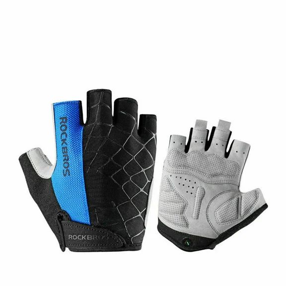 ROCKBROS Cycling Half Finger Gloves Bicycle Bike Gloves Shockproof Breathable Thickened Palm Gloves
