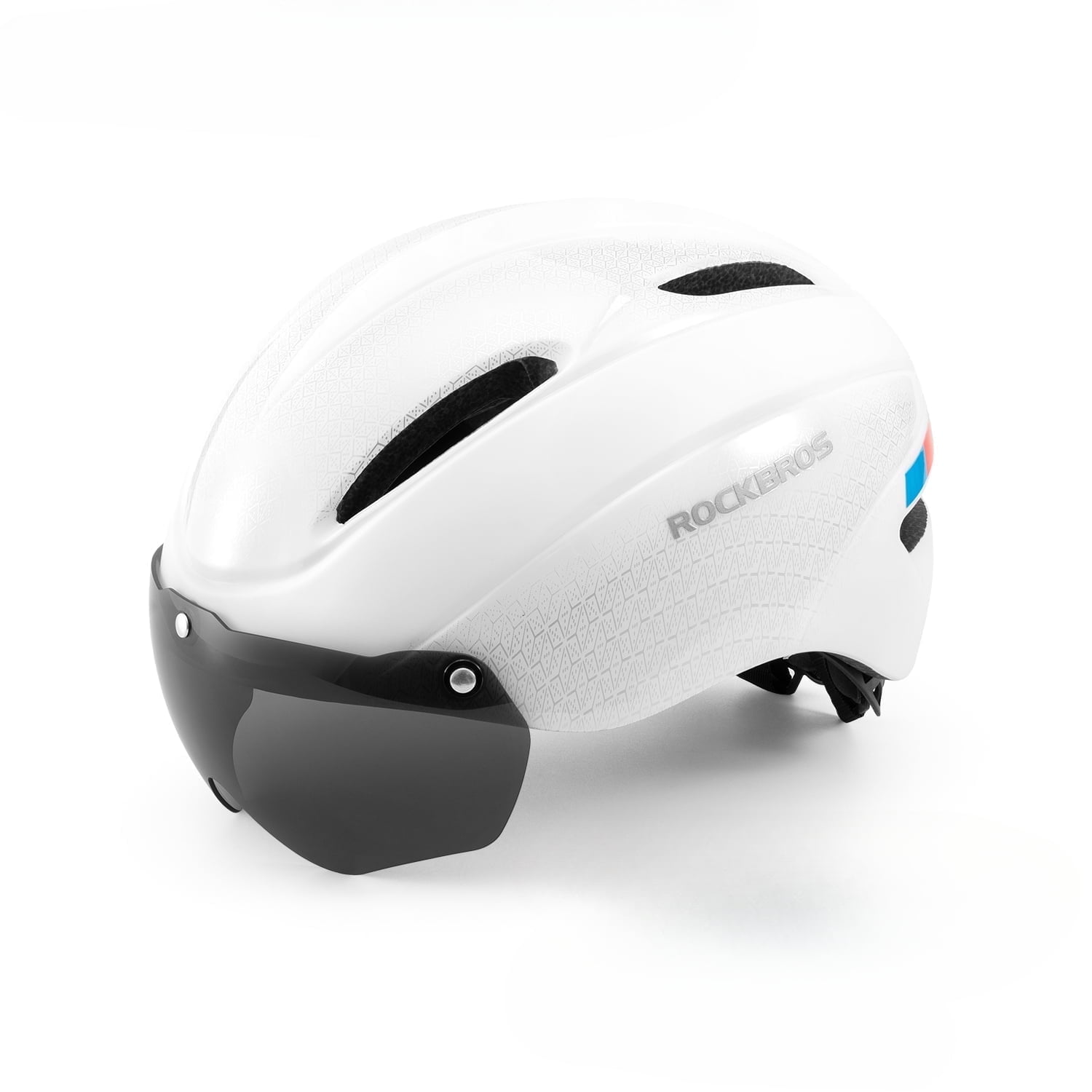 ROCKBROS Cycling Helmet Adult Cycling Helmet With Anti glare Goggles Removable Goggles & Sun Visor for MTB Mountain Bike & Road Bike