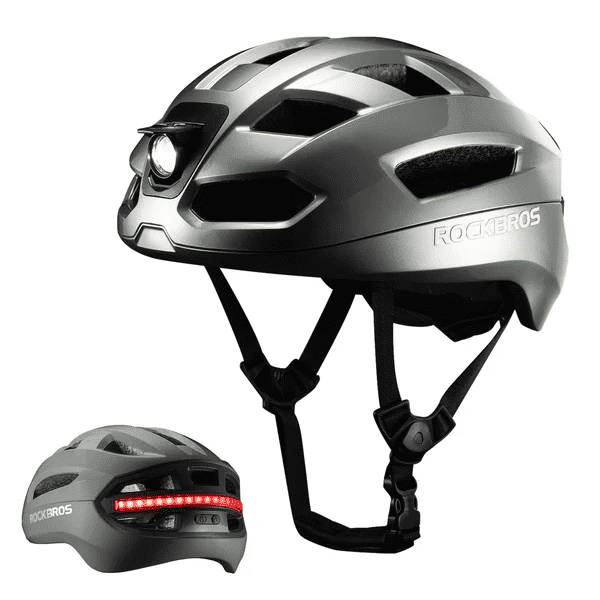 ROCKBROS Cycling Helmet Lighting Smart Remote Warning Light Control Helemt,Front/Tail/Turn Signal Light High-density Foaming One-piece Molding Safety Helmet