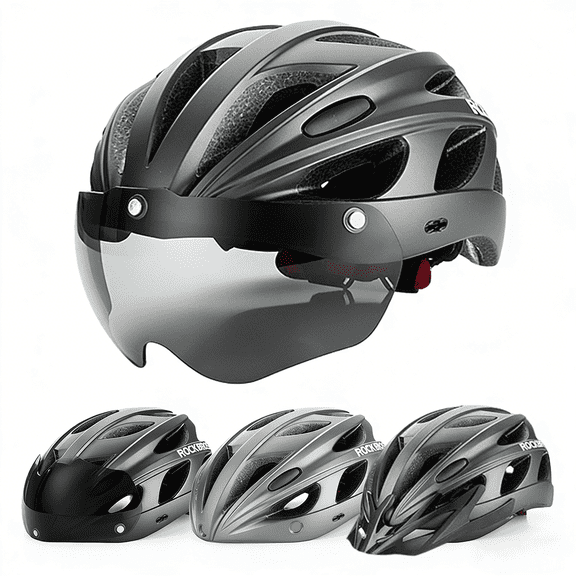 ROCKBROS Cycling Helmet Protective With Goggles Integrated Magnetic Ultralight