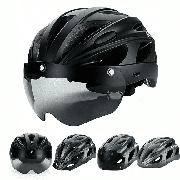 ROCKBROS Cycling Helmet Magnetic Sun Visor Open Face Adjustable Adult Head Protective MTB 58-61 cm/58-65 cm