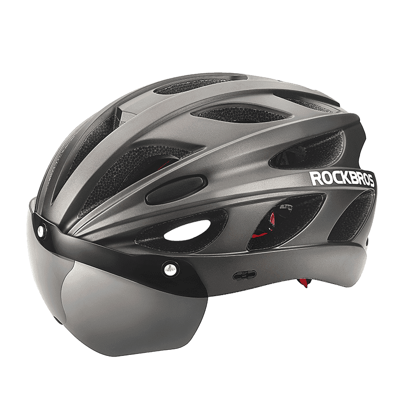 ROCKBROS Cycling Helmet Ultralight Protective Helmet with Magnetic Goggles & Windproof Brim for Men Women