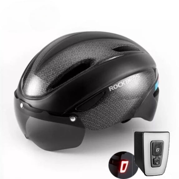 ROCKBROS Cycling Helmet With Anti glare Goggles Removable Goggles & Sun Visor Mountain Road Bike Helmet Adult