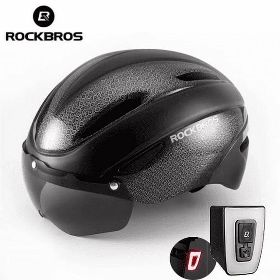 ROCKBROS Cycling Helmet With Anti glare Goggles Removable Goggles & Sun Visor Mountain Road Bike Helmet Adult