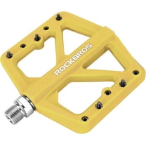 ROCKBROS Cycling Pedals Mountain Road Bike Pedals Bicycle Nylon Flat Pedals Sealed Bearings 9/16" Yellow 1 Pair