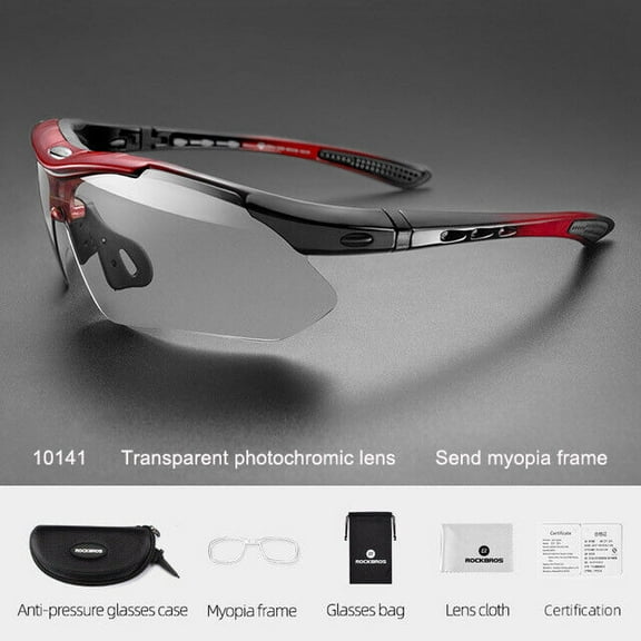 ROCKBROS Cycling Photochromic Sports Sunglasses Men's MTB Road Bike Glasses