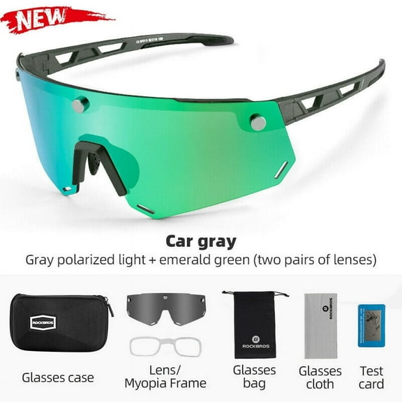 ROCKBROS Cycling Polarized Glasses Outdoor UV400 Magnetic Split HD Goggles 2Lens