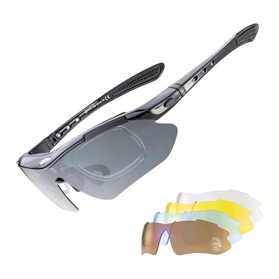 ROCKBROS Cycling Sunglasses Polarized Sports Bicycling Glasses UV400 Protection Outdoor 5 lenses