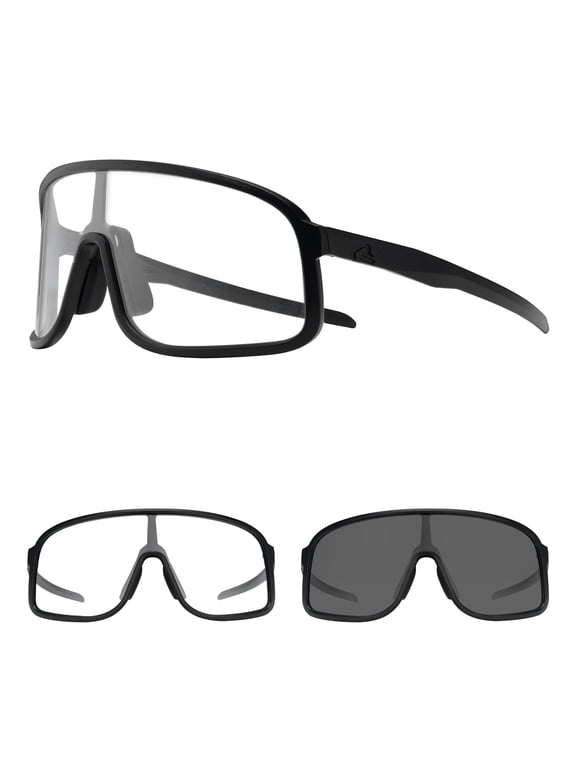 Polarized Sports Sunglasses UV400 Lightweight | Photochromic Adaptive Lens, 0.99oz Ultralight Oversized Sun Glasses Men Women Bike Glasses Gift for Cycling Running Hiking Fishing