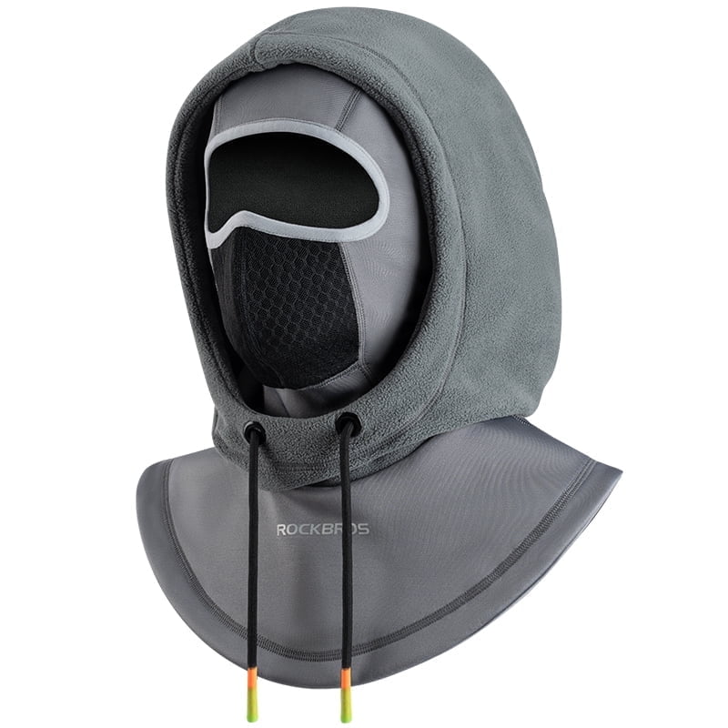 ROCKBROS Winter Balaclava Fleece Head Covers Cycling Style Warm Thickened Hood with Built-in Replaceable 3-dimensional Filter Double Protection