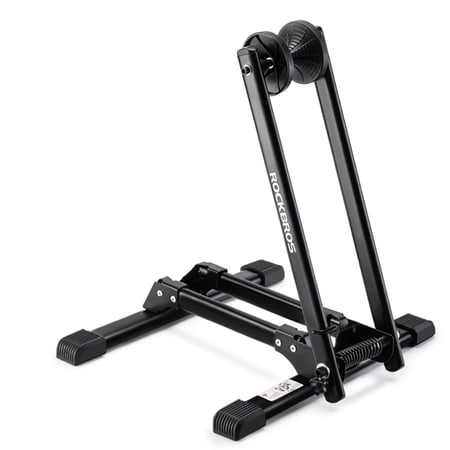 ROCKBROS Bike Stand Floor Parking Storage Stand Bike Holder Foldable Carbon Steel Solid for 20”-29” Mountain/Road Bicycle Indoor Outdoor Garage Storage