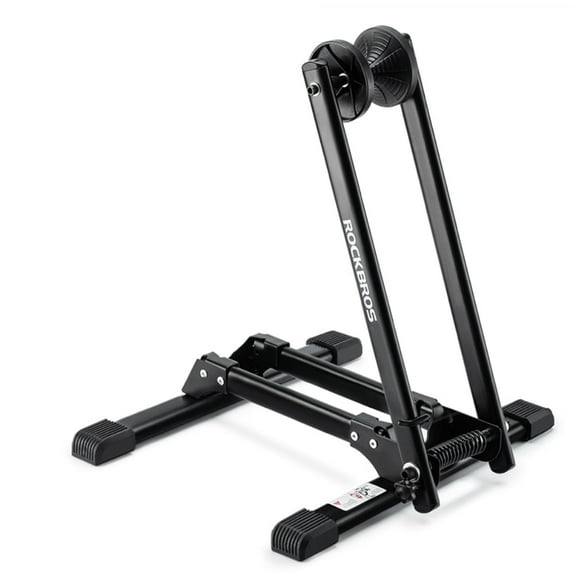 ROCKBROS Bike Stand Floor Parking Storage Stand Bike Holder Foldable Carbon Steel Solid for 20”-29” Mountain/Road Bicycle Indoor Outdoor Garage Storage