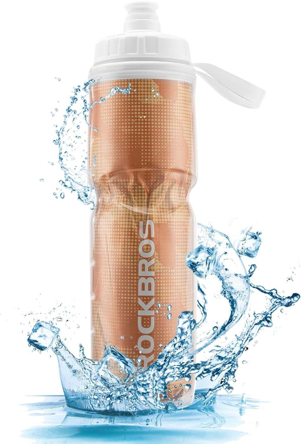 ROCKBROS Insulated Bike Water Bottles Keep Water Cool, LeakProof