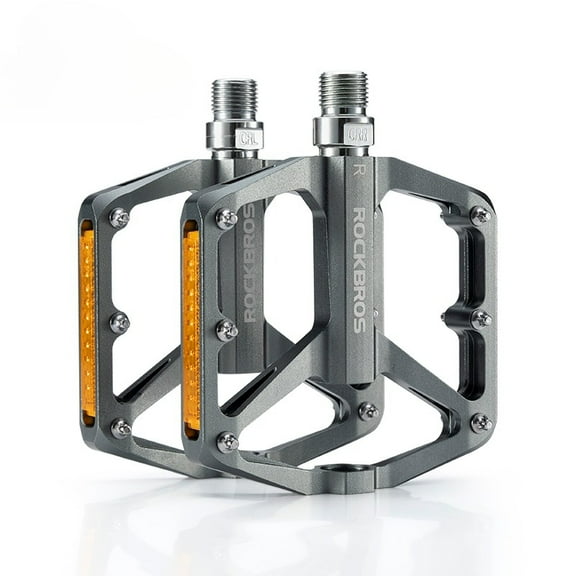 ROCKBROS MTB Pedals Mountain Bike Pedals with Reflector Non-Slip Lightweight Aluminum Alloy Platform Bicycle Pedals 9/16" for BMX Road Bike e-Bike