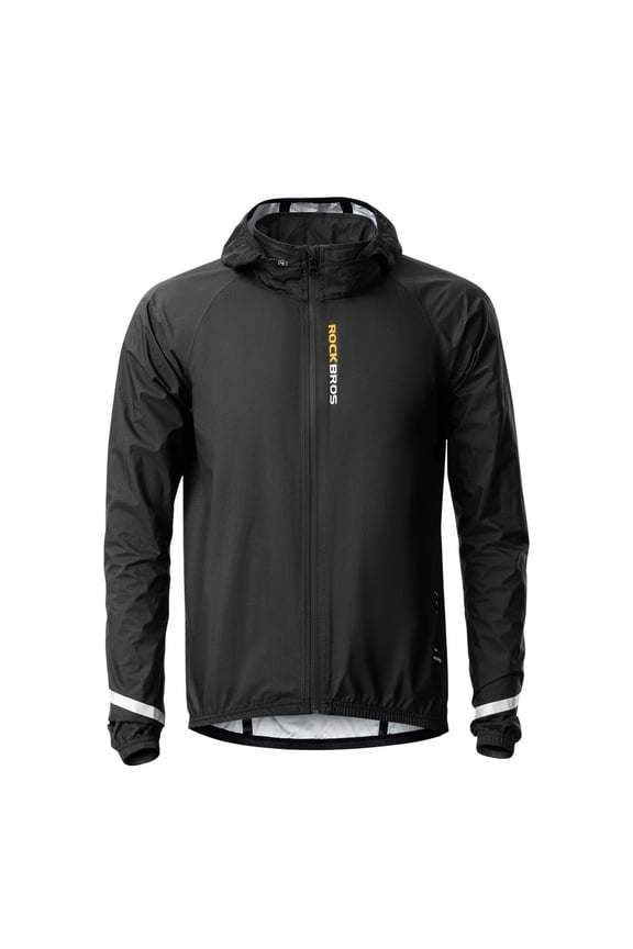 Men's Cycling Rain Jacket Waterproof Reflective Lightweight Hooded Windproof Breathable