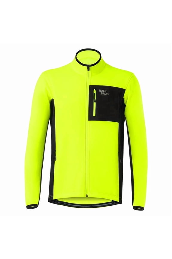 Men’s Winter Cycling Thermal Jacket – Warm, Breathable, Windproof with 3 Pockets, Size L