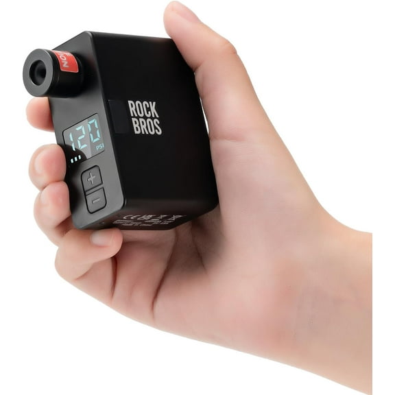 ROCKBROS Mini Bike Pump Portable Electric Bicycle Pump100PSI Tiny Bike Air Pump Tire Inflator Type-C Rechargeable Battery with Presta Schrader Valve, Cycling Gifts for Men Women