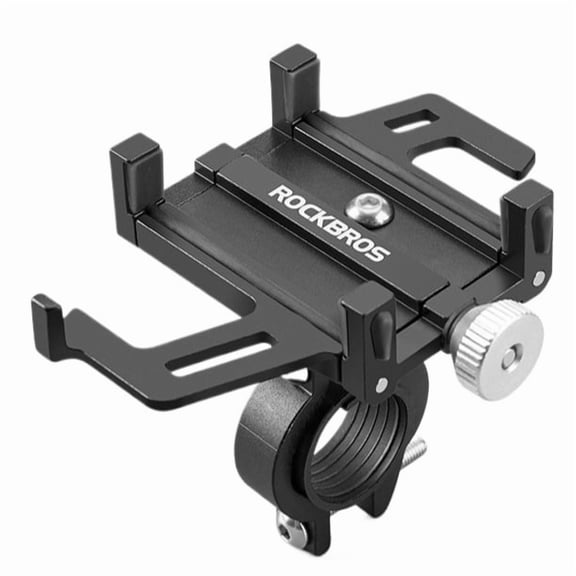 ROCKBROS Motorcycle Phone Mount Aluminum Alloy Bike Phone Mount Holder with Vibration Dampener, Cell Phone Holder for Motorcycle, Bicycle Scooter Universal Handlebar Mount Fits 4-6.8" Phones