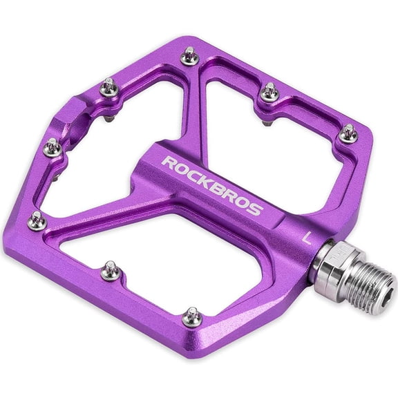 ROCKBROS Mountain Bike Pedals MTB Pedals Bicycle Flat Pedals Aluminum 9/16" Sealed Bearing Lightweight Platform for Road Mountain BMX MTB Bike